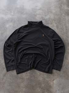 Ralph Lauren: Vintage Black Polo Ralph Lauren Turtleneck (XL)