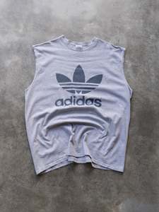 Vintage 90s Grey Adidas Logo Tank (XL)