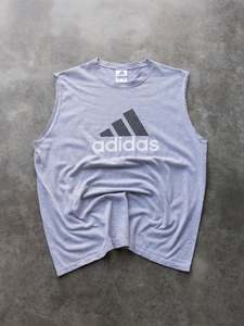 Vintage 90s Grey Adidas Logo Tank (XL)