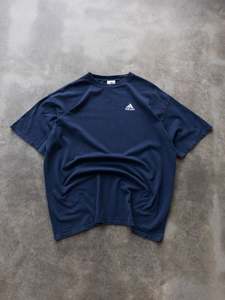 Adidas: Vintage 00s Navy Adidas Logo Tee (XL)