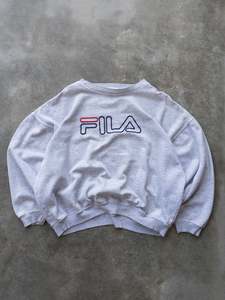 Fila: Vintage 90s Grey FILA Sweatshirt (XL)