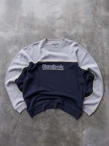 Vintage 90s Grey & Navy Reebok Sweatshirt (XL)