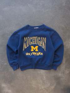 Vintage Navy Michigan Wolverines Sweatshirt (5-6Y)