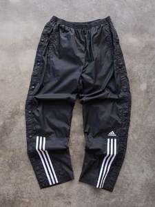 Vintage Bottoms: Vintage 90s Black Adidas Tear-Away Track Pants (S)