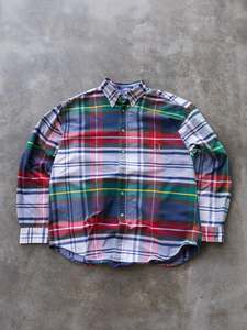 Vintage Shirts: Vintage 90s Multi-Colour Tommy Hilfiger Plaid Shirt (L)