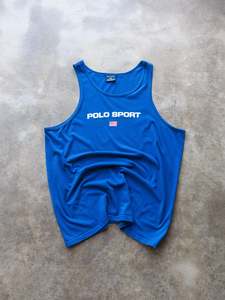 Ralph Lauren: Vintage 90s Blue Polo Sport Ralph Lauren Tank (XL)