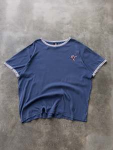 Ralph Lauren: Vintage 90s Blue Polo Jeans Co. Ralph Lauren Ringer Tee (XL)