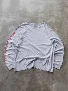 Vintage Grey Polo Jeans Co. Ralph Lauren Spell Out Long Sleeve (XL)