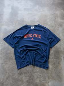 Adidas: Vintage 00s Navy Adidas Boise State Tee (2XL)