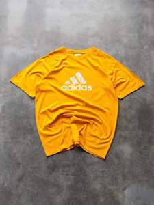 Adidas: Vintage 00s Yellow Adidas Logo Tee (M)