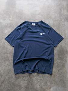 Reebok: Vintage 90s Navy Reebok Logo Tee (XL)
