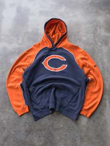 Vintage 00s Navy & Orange Reebok Chicago Bears Hoodie (L)
