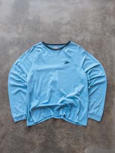 Vintage Nike: Vintage 90s Blue Nike Logo Long Sleeve (L)
