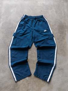 Vintage 00s Navy Nike Cargo Track Pants (M)