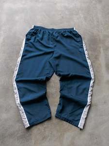 Vintage Bottoms: Vintage Navy Starter Side Stripe Track Pants (XL)