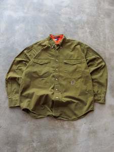 Vintage Shirts: Vintage Olive Tommy Hilfiger Shirt (L)