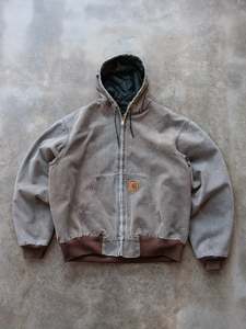 Vintage 90s Brown Carhartt JQ282 Quilted Nylon Lined Active Jacket (XL)