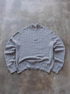 Vintage Grey Polo Ralph Lauren Quarter Zip Knit (XL)