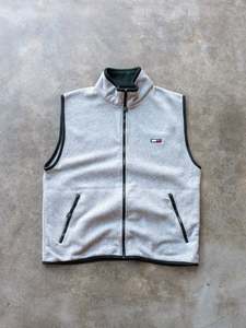 Vintage 90s Grey Tommy Hilfiger Fleece Vest (M)