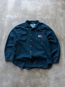 Vintage 00s Navy Tommy Jeans Fleece Jacket (2XL)