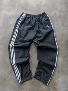 Vintage 90s Black Adidas Tear Away Track Pants (M)