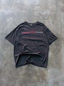 Vintage 00s Faded Black Adidas Graphic Tee (M)