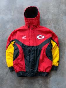Vintage 90s Multicolor Kansas City Chiefs Puffer Jacket (M)