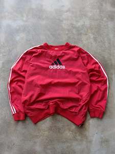 Earth Tones: Vintage 90s Red Adidas Windbreaker (XL)