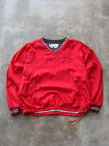Vintage 90s Red Champion V-Neck Windbreaker (XL)