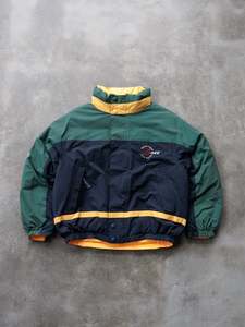 Earth Tones: Vintage 90s Nautica Blue Water Challenge Reversible Puffer Jacket (XL)