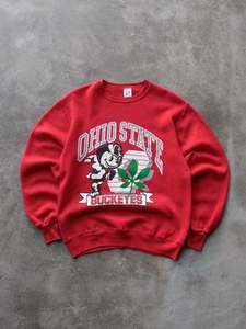 Earth Tones: Vintage 90s Red Ohio State Buckeyes Sweatshirt (M)