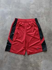 Earth Tones: Vintage Red Nike Basketball Shorts (L)