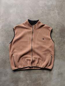Fleece: Vintage Brown Champion Fleece Vest (2XL)