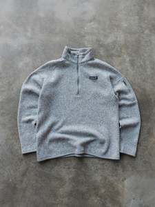 Vintage Grey Patagonia Quarter Zip Fleece Sweatshirt (XL)