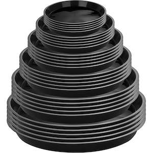 Black Plastic Saucer - Tray (10 Pack)