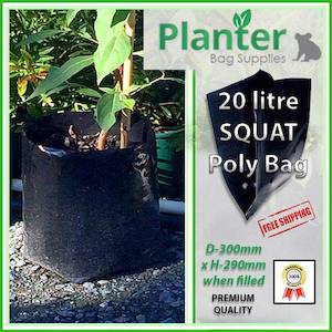 20 litre SQUAT Polyethylene Plant Growbags