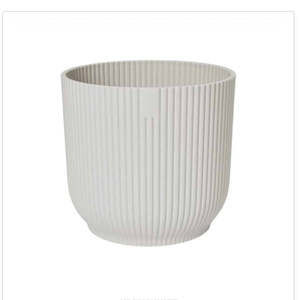 Elho Vibes silky white ribbed cover pots
