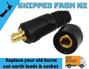 Products: Dinse Plug & Machine Socket Set - Replace Your Burnt Out Welder Plugs