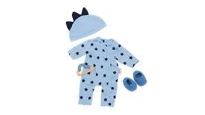Blue Stars Onesie with Shoes - 34cm - Lullababy
