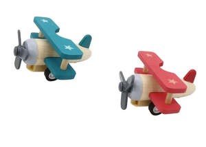 Wooden Pull Back Classic Plane - Allen Trading