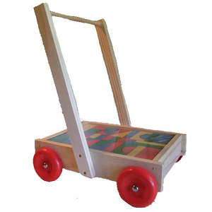 Wooden Blocks: Baby Walker Wooden with Blocks - NZ Made