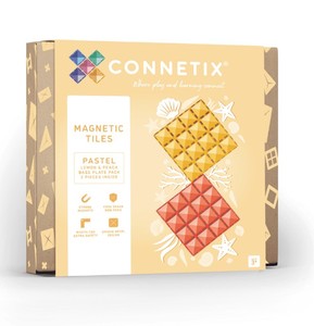 Pastel Lemon & Peach Base Plate 2pc - Connetix
