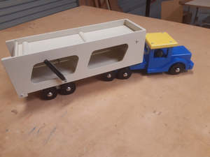 Large Wooden Vehicles: Wooden Transporter Painted - NZ Made