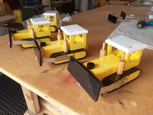 Wooden Bulldozer Painted - NZ Made