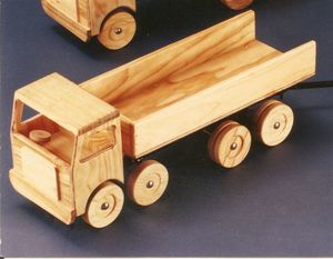 Large Wooden Vehicles: Wooden 4 axle Tip Truck (stained)