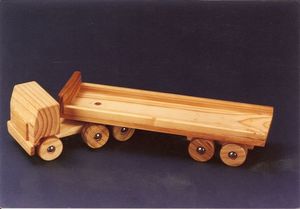 Large Wooden Vehicles: Wooden Articulated Truck (stained)