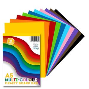 Paper Card: A5 Multi-Coloured Card 280gsm 10 Sheet Pad