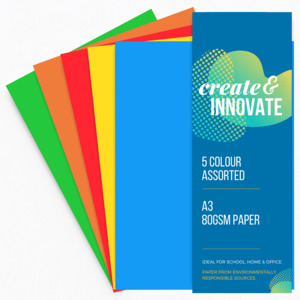 Paper Card: A3 Coloured paper 125 sheets