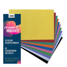 A4 Coloured Card 220gsm 100 sheet