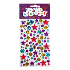 Coloured Sand And Embellishments: Gems Self-adhesive Assorted - Craft Workshop